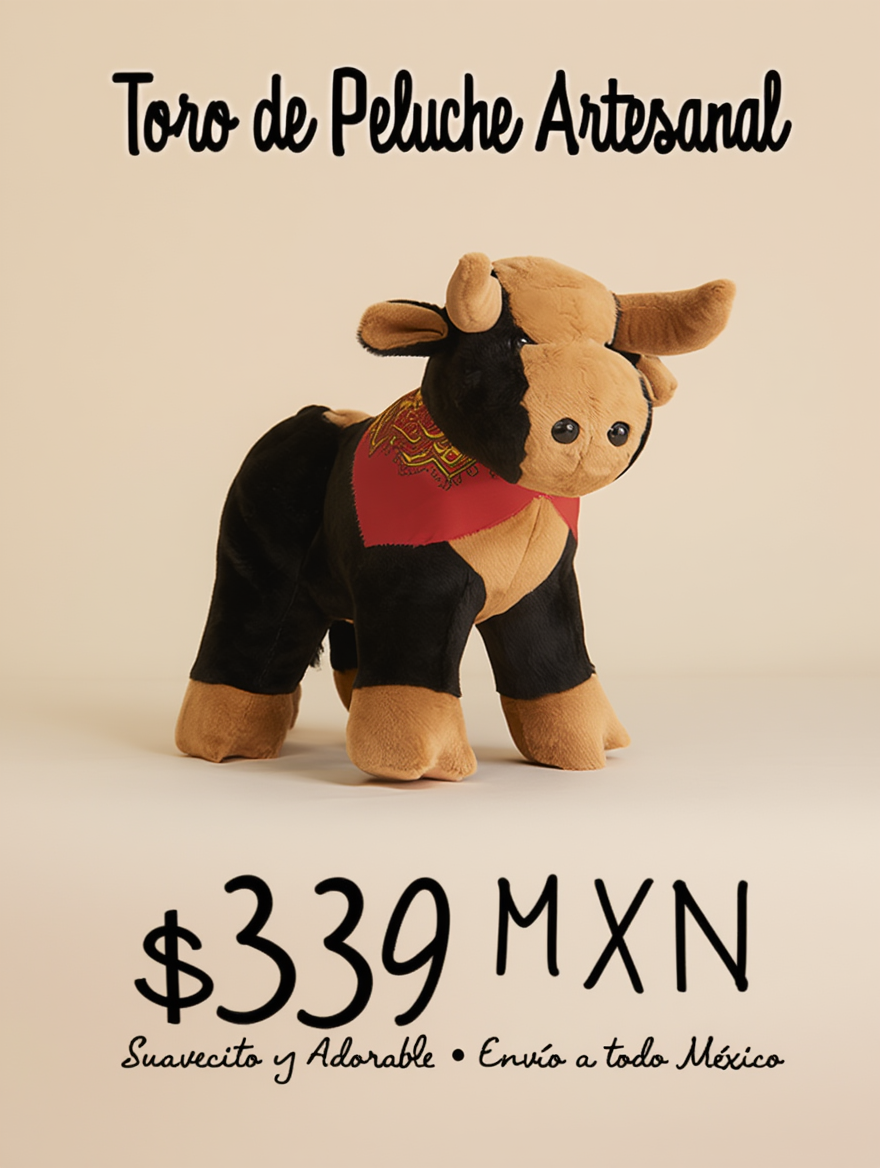 🐂 Toro de Peluche Artesanal