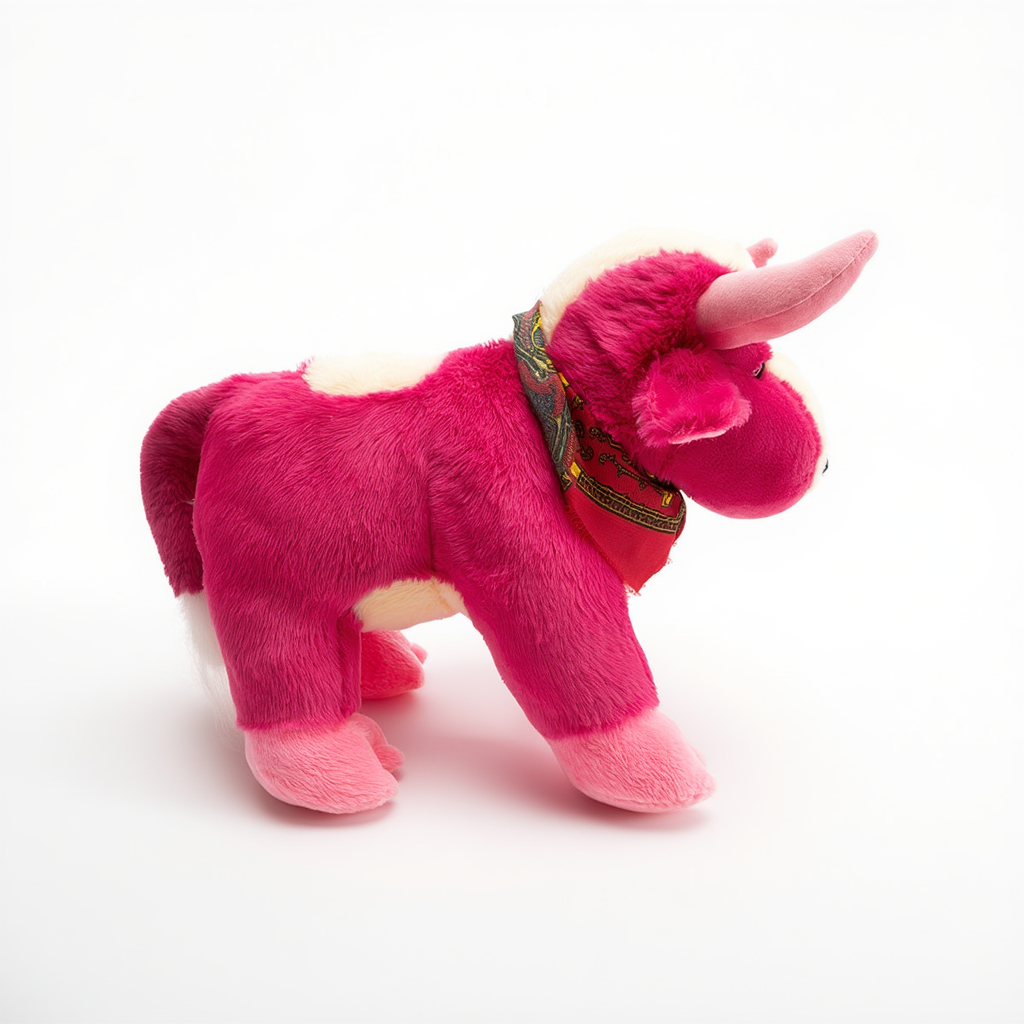 🐄 Vaquita Rosa de Peluche con Pañuelo Artesanal