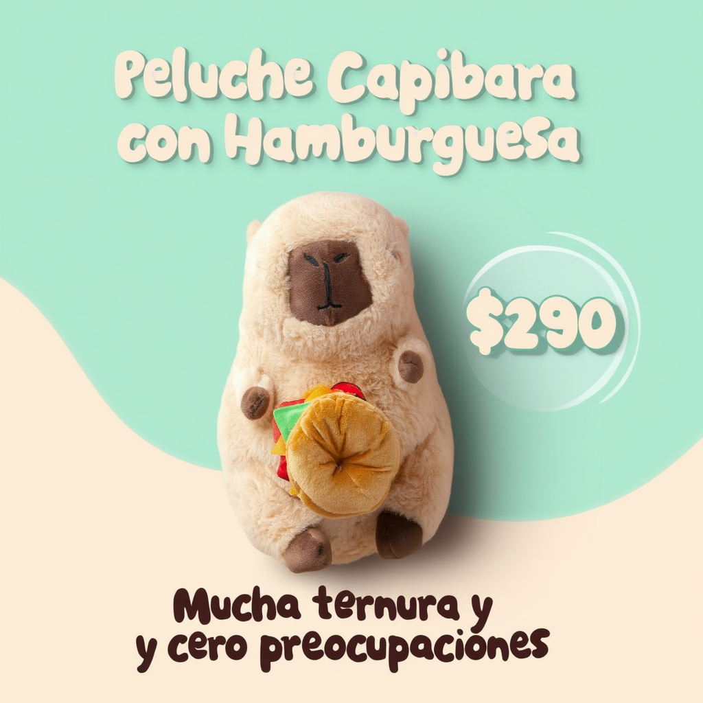 Peluche Capibara con Hamburguesa