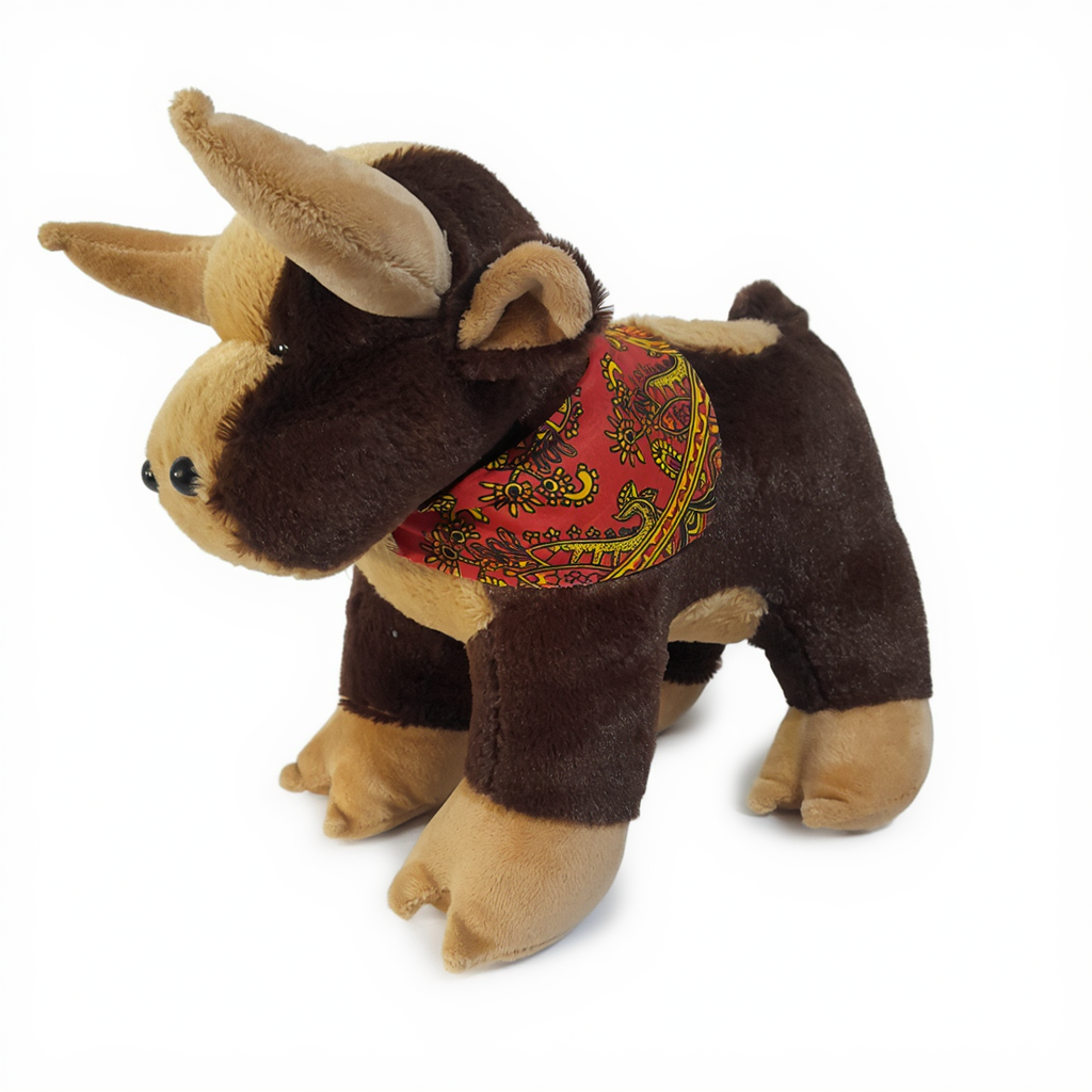 🐂 Toro de Peluche Artesanal con Pañuelo Decorativo
