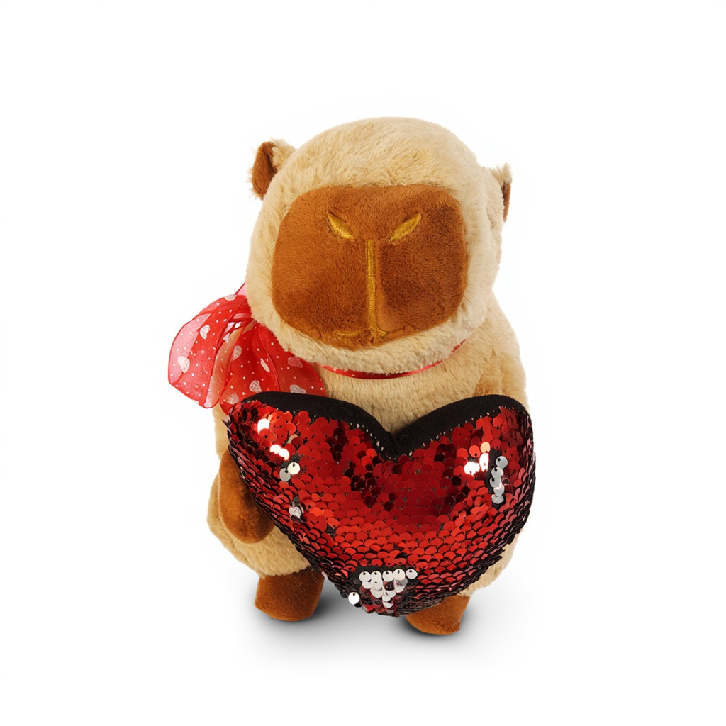 🧡 Capibara de Peluche con Corazón Brillante