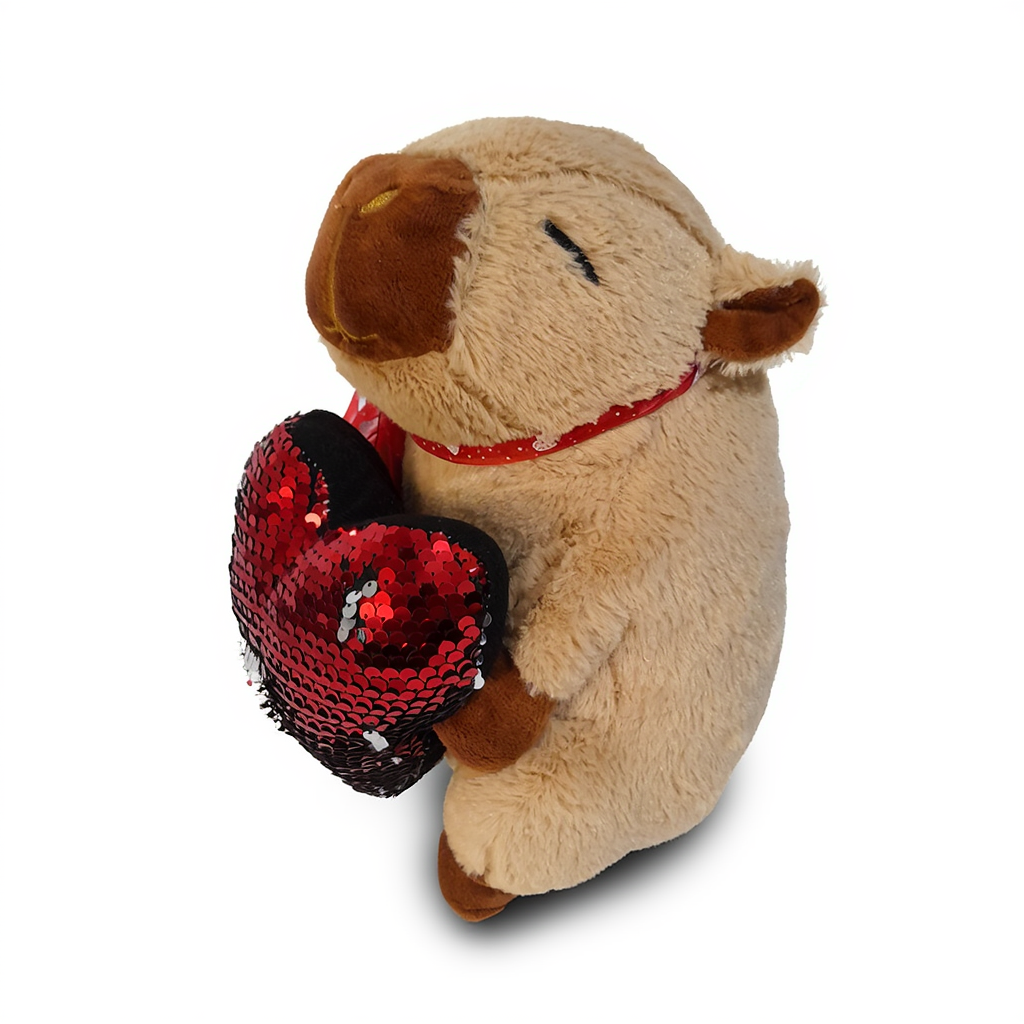 🧡 Capibara de Peluche con Corazón Brillante
