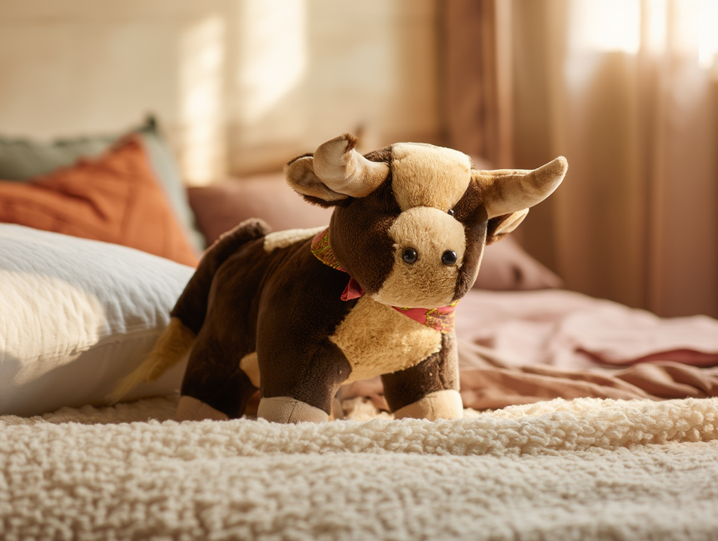 🐂 Toro de Peluche Artesanal con Pañuelo Decorativo