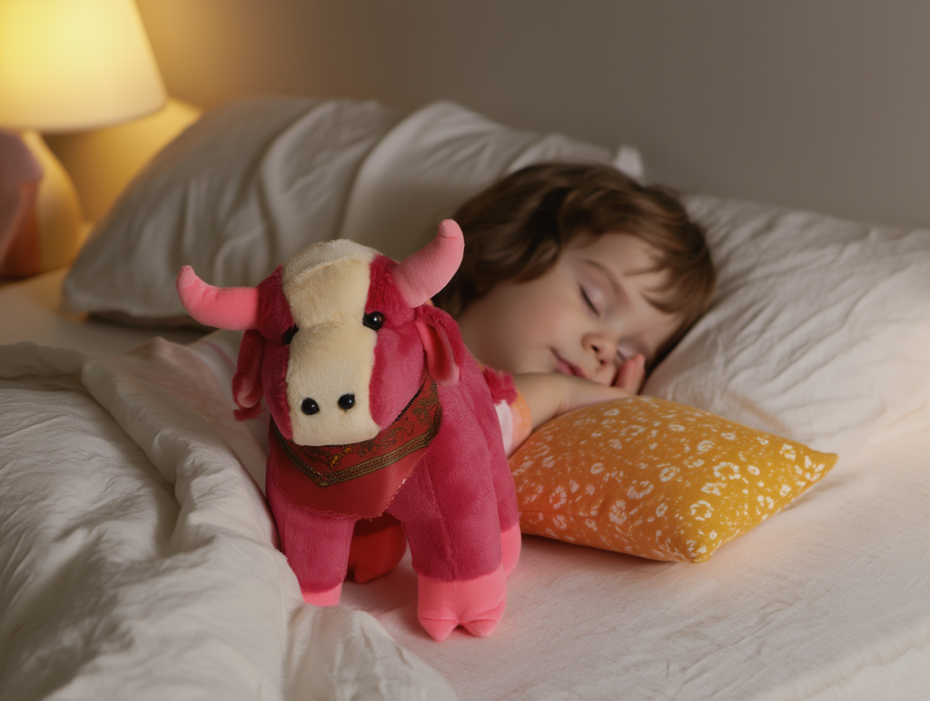 🐄 Vaquita Rosa de Peluche con Pañuelo Artesanal