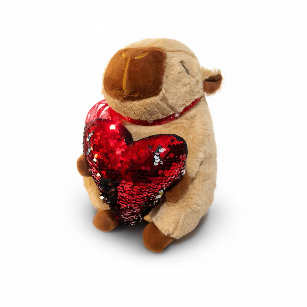 🧡 Capibara de Peluche con Corazón Brillante